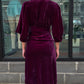 1920s Vintage Plum Silk Velvet Dress with Brass Tassles