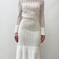 1970's Vintage White Crochet Dress with Bell Sleeves