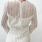 1970's Vintage White Crochet Dress with Bell Sleeves