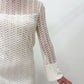 1970's Vintage White Crochet Dress with Bell Sleeves
