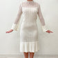 1970's Vintage White Crochet Dress with Bell Sleeves