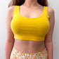 1990s Vintage Bright Yellow Cotton Crop Top