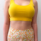 1990s Vintage Bright Yellow Cotton Crop Top