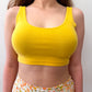 1990s Vintage Bright Yellow Cotton Crop Top