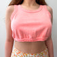 1990s Vintage Bright Coral 100% Cotton Crop Top