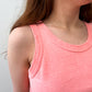 1990s Vintage Bright Coral 100% Cotton Crop Top