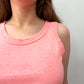 1990s Vintage Bright Coral 100% Cotton Crop Top