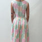 1950's Vintage Pastel Polka Dot Fit and Flare Dress