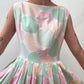 1950's Vintage Pastel Polka Dot Fit and Flare Dress