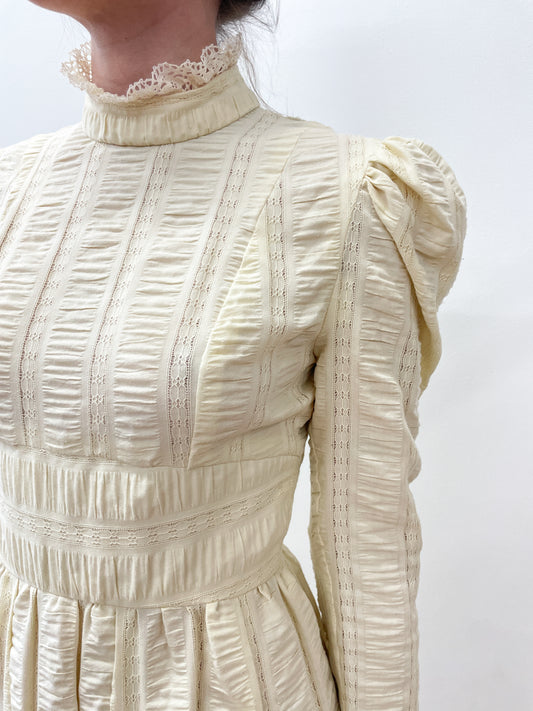 1970's Vintage Ivory Prairie Maxi Dress