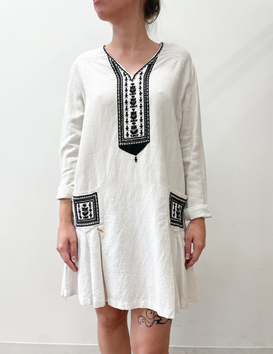 1920s Vintage Cotton Drop Waist Dress