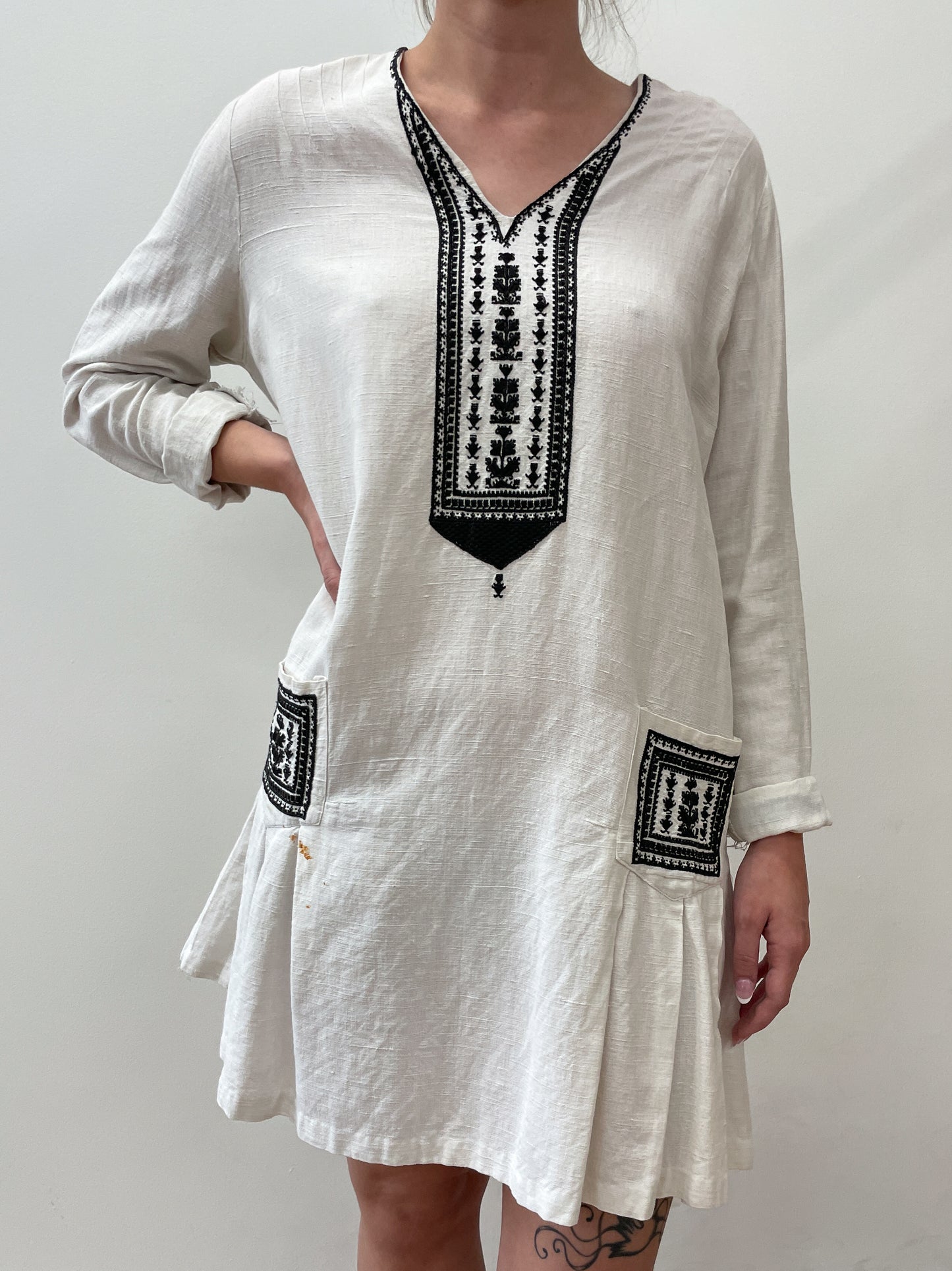 1920s Vintage Cotton Drop Waist Dress