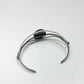 1970s Vintage Sterling and Turquoise Natural Stone Feather Cuff Bracelet