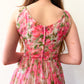 1950s Vintage Spring Eternal Pink Floral Pleated Party Dress