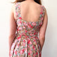 1950s Vintage Pink and Grey Floral Fit and Flare Cotton Sun Dress