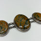 1970s Vintage Sterling and Jasper 5 Ovals Bracelet
