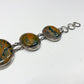 1970s Vintage Sterling and Jasper 5 Ovals Bracelet