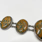 1970s Vintage Sterling and Jasper 5 Ovals Bracelet