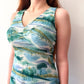 1970s Vintage Trees and Reeds Maxi Summer Dress