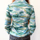 1970s Vintage Trees and Reeds Button Up Blouse