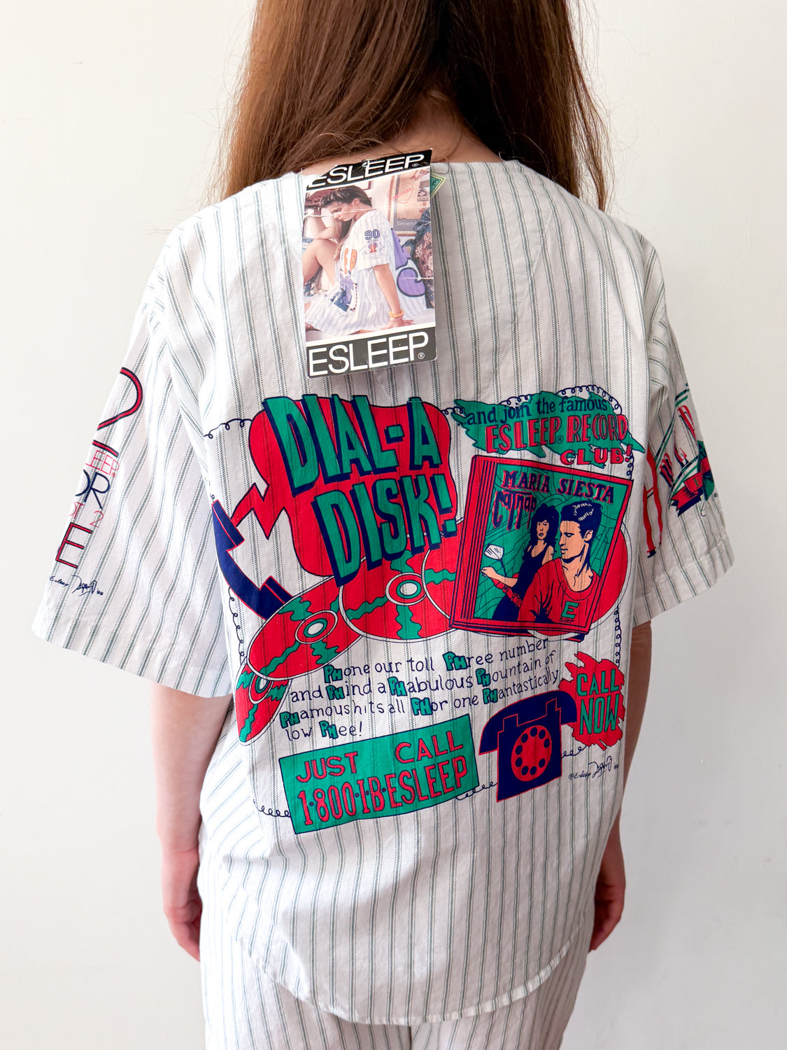 1990s Vintage Esleep & Co Baseball Jersey Style Pajama Set - Deadstock!