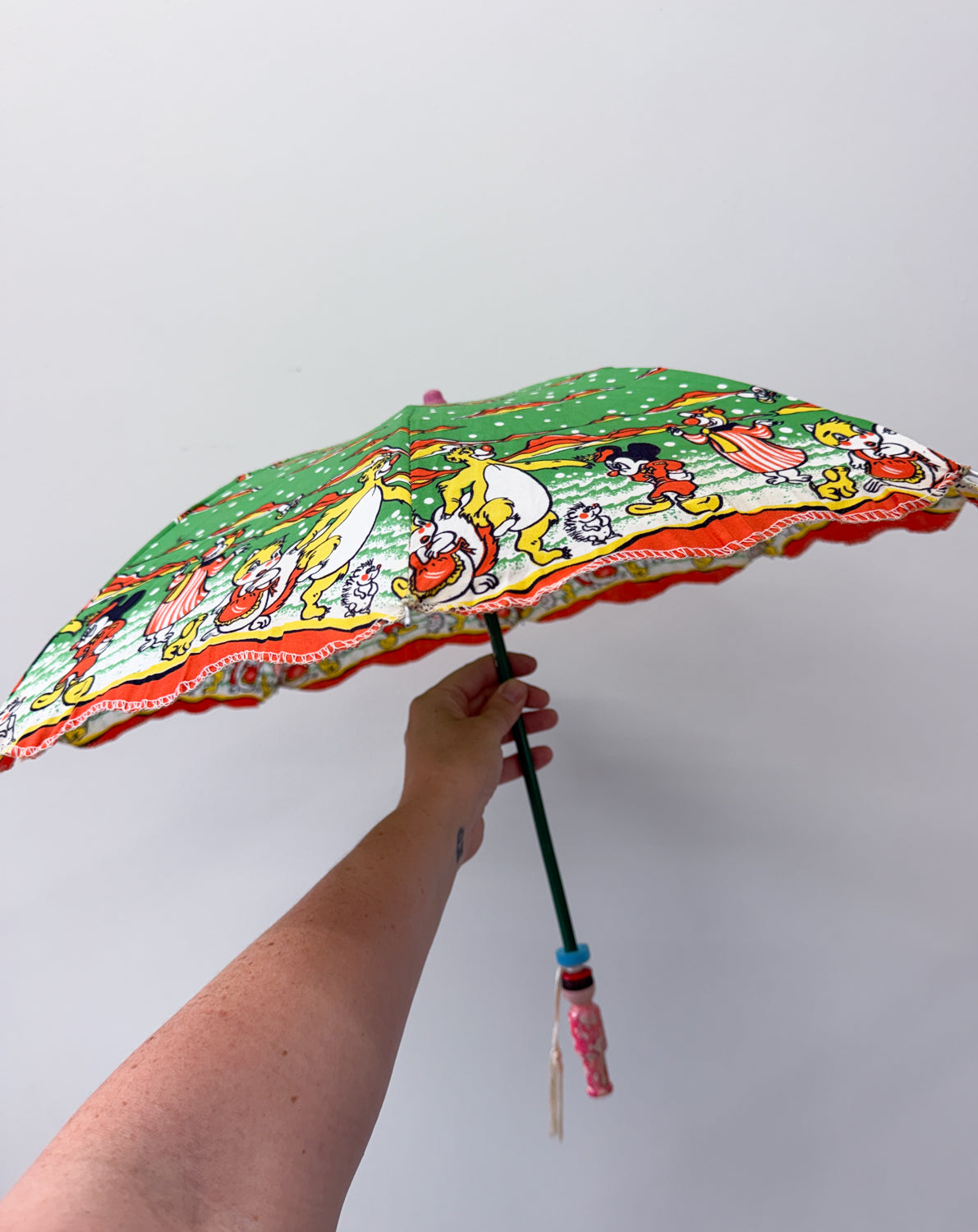 1960s Vintage Disneyana Unlicensed Mickey Mouse Umbrella Parasol Child's Kids