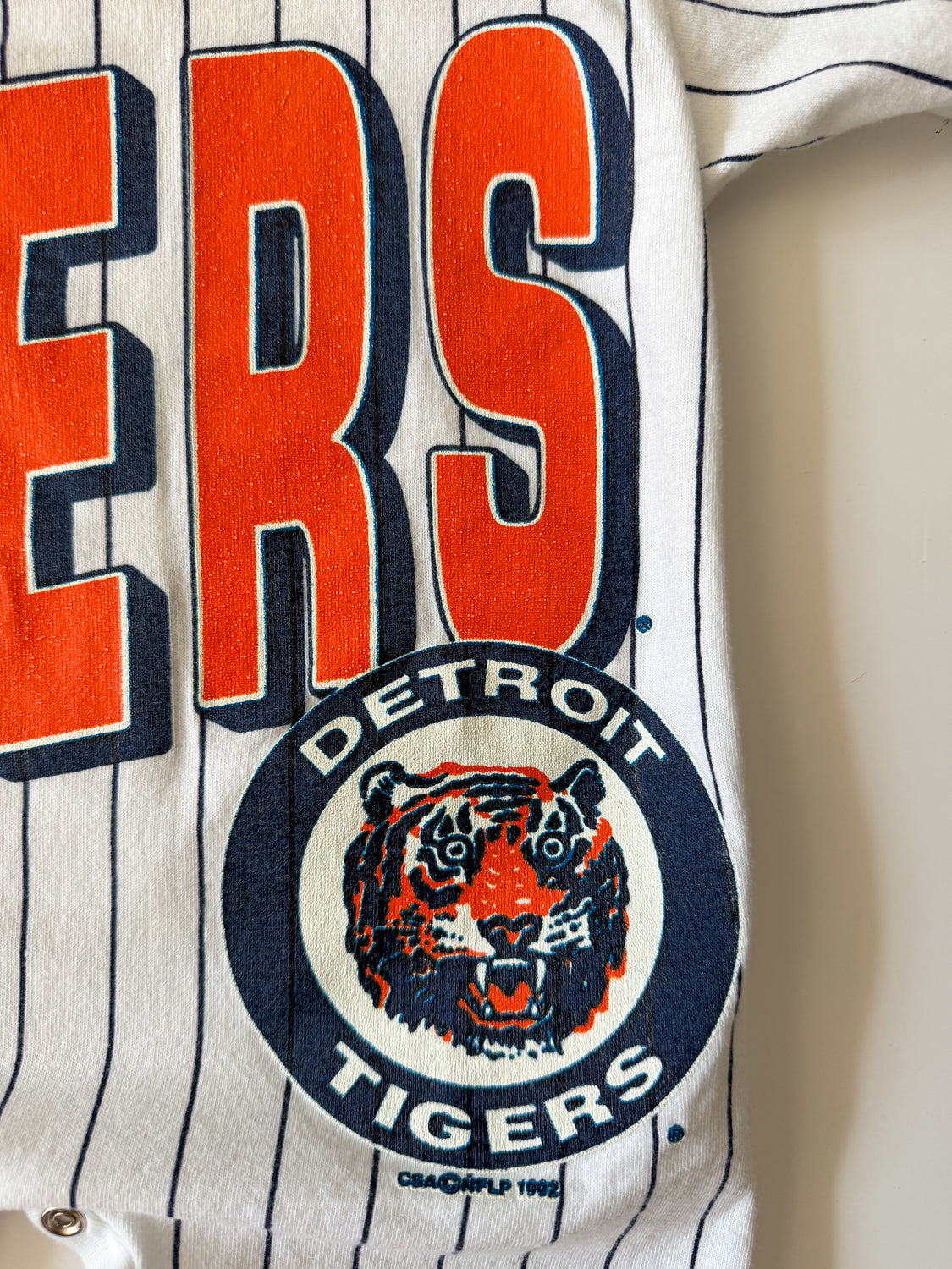 1990s Vintage Detroit Tigers Baseball Infant Baby Bodysuit