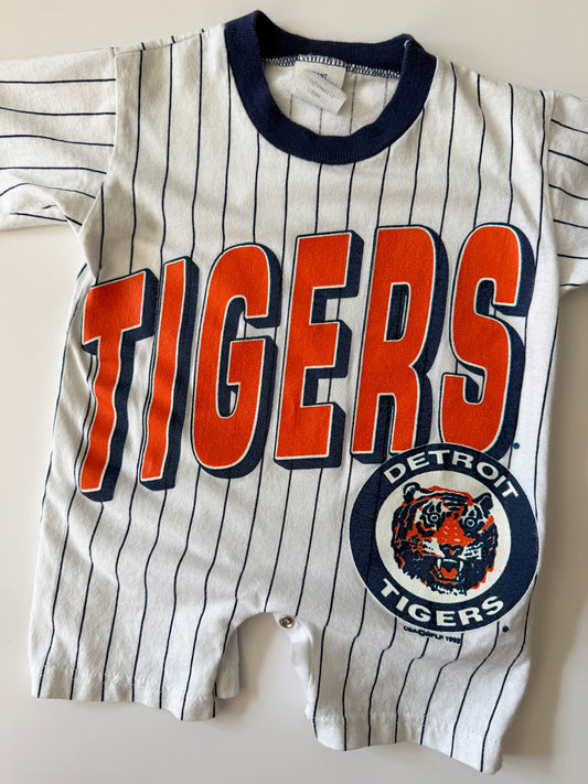 1990s Vintage Detroit Tigers Baseball Infant Baby Bodysuit