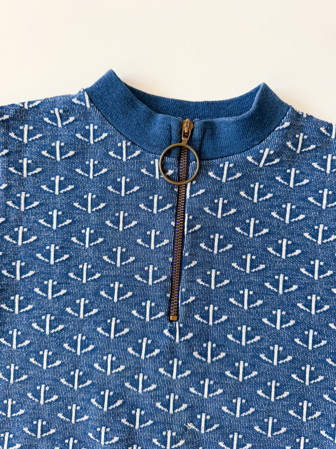 1970s Vintage Kids Anchor Knit Circle Zipper Shirt by Health-Tex