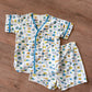 1960s Vintage Sailing Flags Novelty Print Kids Pajama Set
