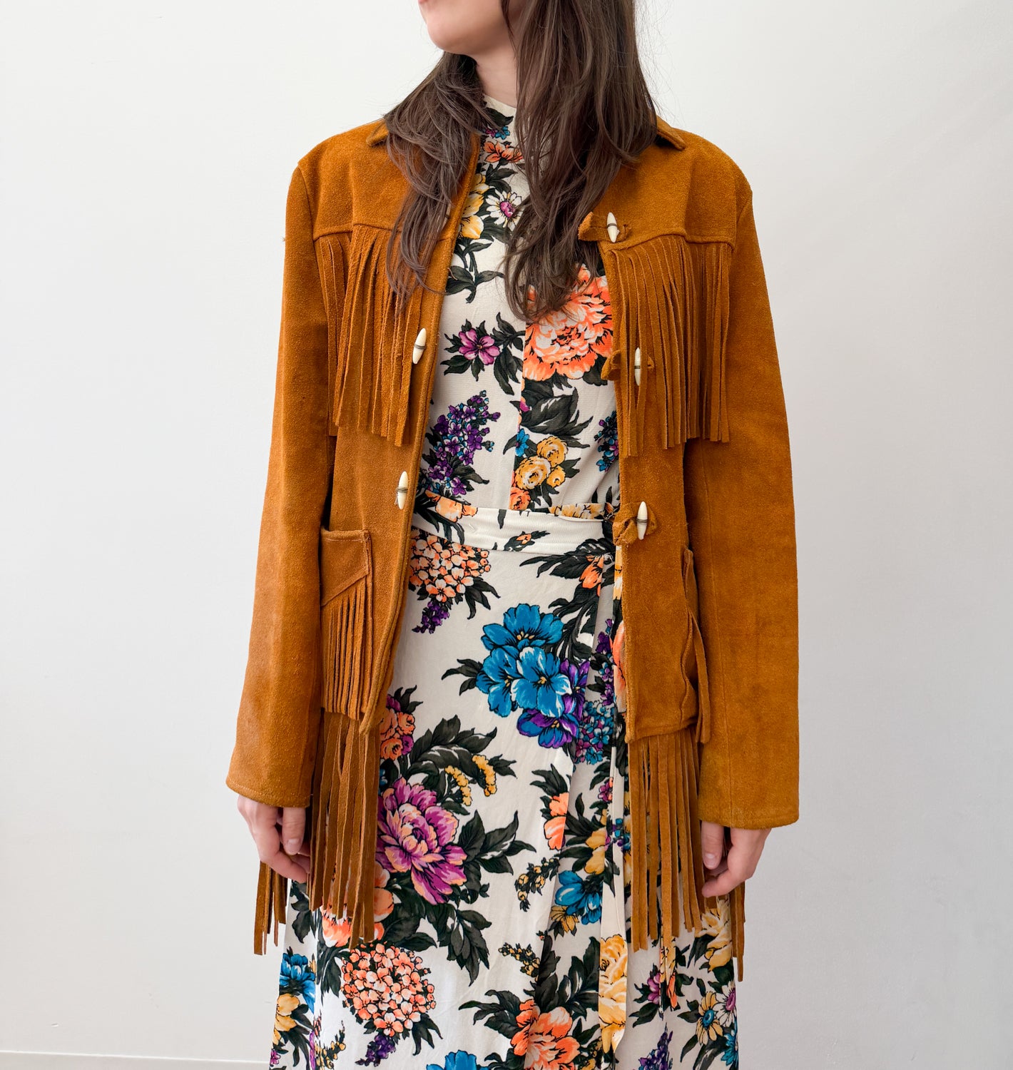 1970s Vintage Stunning Suede Fringe Hippie Jacket