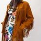 1970s Vintage Stunning Suede Fringe Hippie Jacket