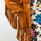 1970s Vintage Stunning Suede Fringe Hippie Jacket