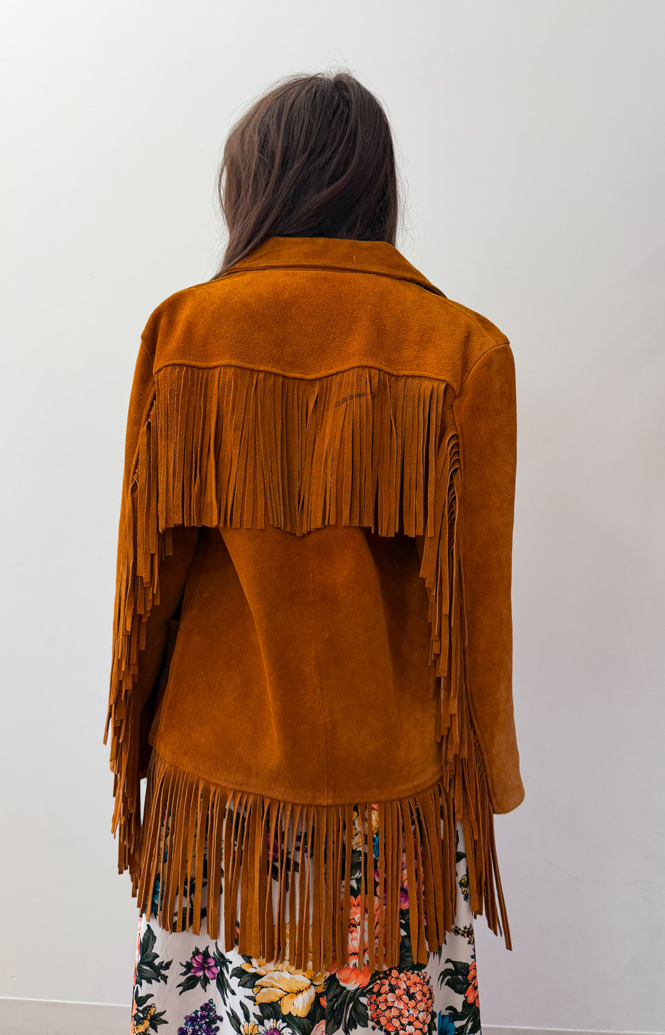1970s Vintage Stunning Suede Fringe Hippie Jacket
