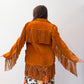1970s Vintage Stunning Suede Fringe Hippie Jacket