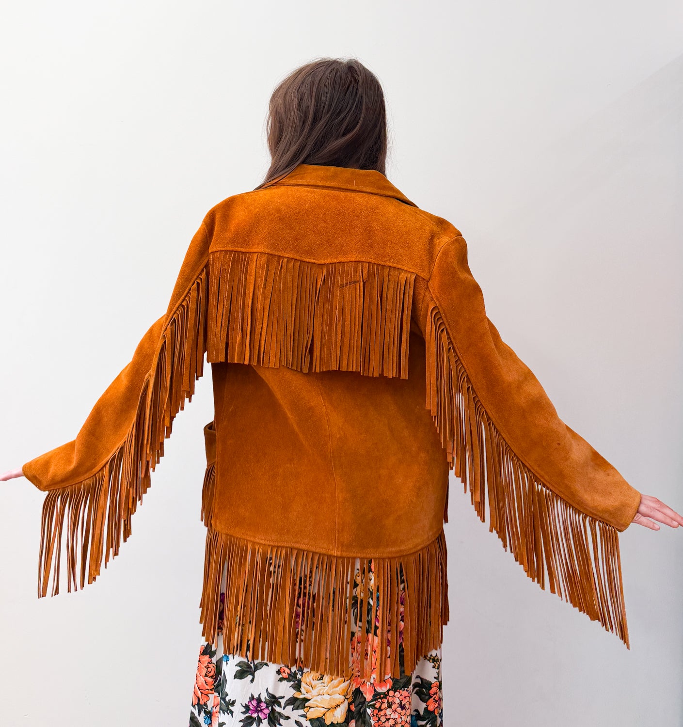 1970s Vintage Stunning Suede Fringe Hippie Jacket