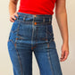 1970s Vintage Nest-Ce Pas? Star Butt Rear Iconic Denim Bellbottom Jeans
