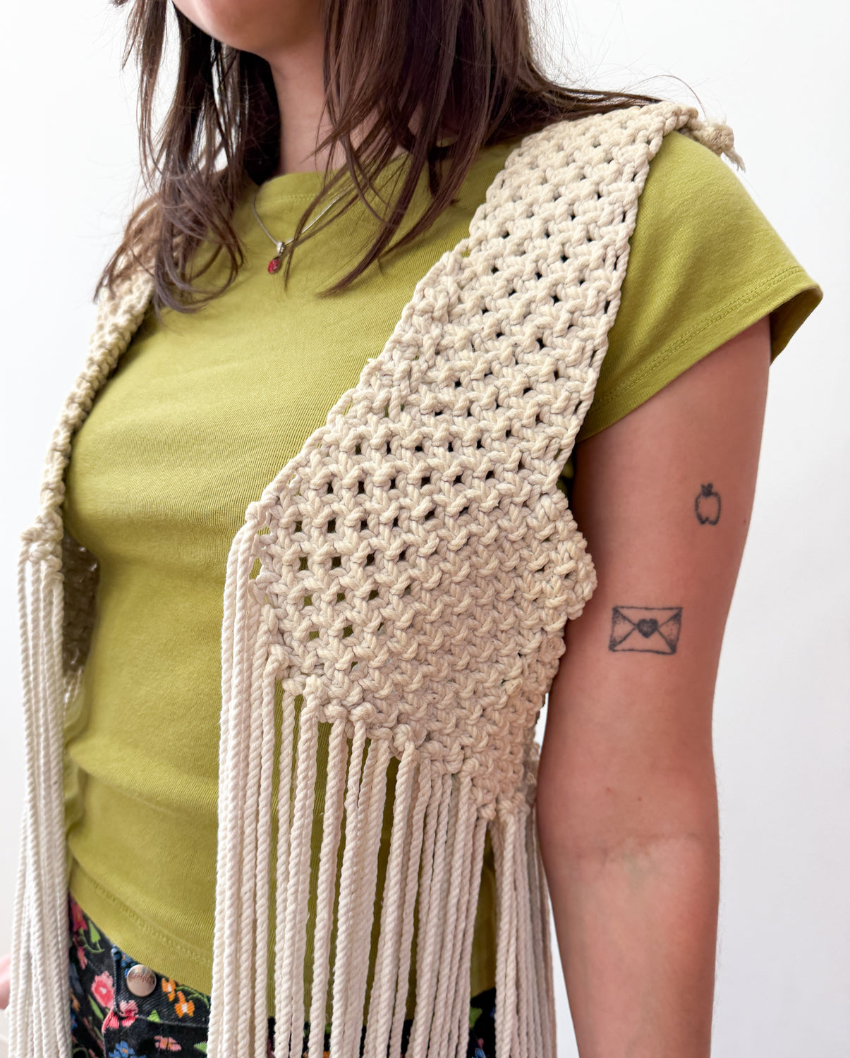 1970s Vintage Incredible and Epic Long Fringe Handmade Macramé Vest
