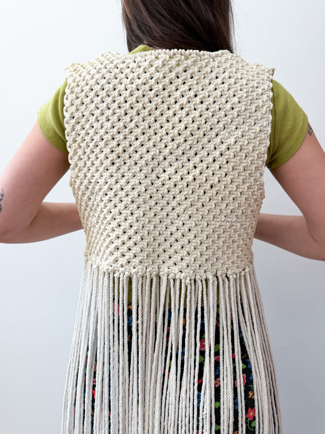 1970s Vintage Incredible and Epic Long Fringe Handmade Macramé Vest