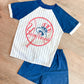 1970s Vintage New York Yankees Baseball Kids Top and Shorts 2 Piece Set