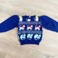 1980s Vintage Kitty Cats with Bows and Scarves Puff Sleeve Toddler Kids Knit Sweater
