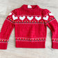 1980s Vintage Hearts and Flowers Toddler Kids Knit Sweater