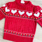 1980s Vintage Hearts and Flowers Toddler Kids Knit Sweater