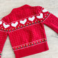1980s Vintage Hearts and Flowers Toddler Kids Knit Sweater