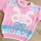1990s Vintage Jordache Bunny Logo Pastel Toddler Kids Sweater