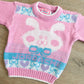 1990s Vintage Jordache Bunny Logo Pastel Toddler Kids Sweater
