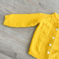 1960s Vintage Mustard Yellow Acrylic Cable Knit Kids Sweater