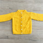 1960s Vintage Mustard Yellow Acrylic Cable Knit Kids Sweater