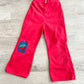 1970s Vintage Red Cherry Knee Patch Kids Bellbottom Pants