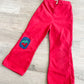 1970s Vintage Red Cherry Knee Patch Kids Bellbottom Pants